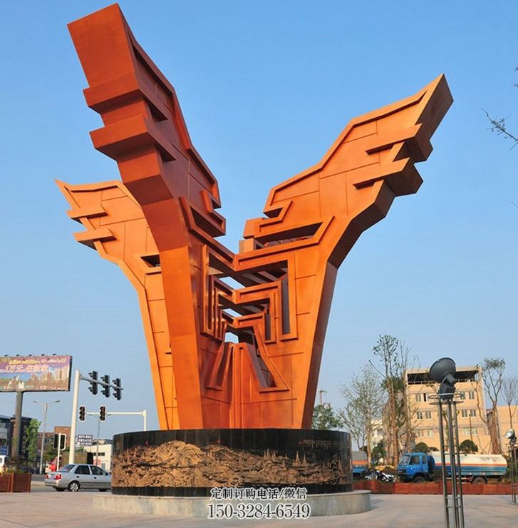 城市精神堡壘雕塑，抽象建筑元素，廣場景觀雕塑小品