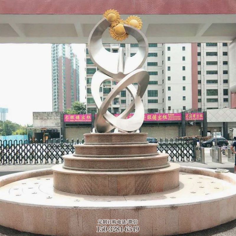 主題光電雕塑制作，村標(biāo)概念，不銹鋼光電雕塑專供