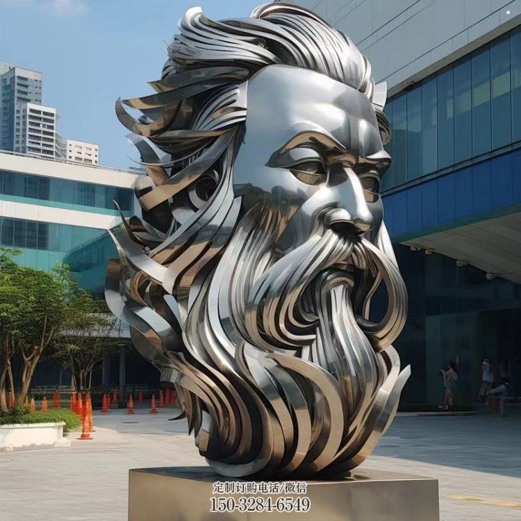 白鋼人頭像雕塑制造，歐式風格，鏡面人頭像雕塑廠家供給