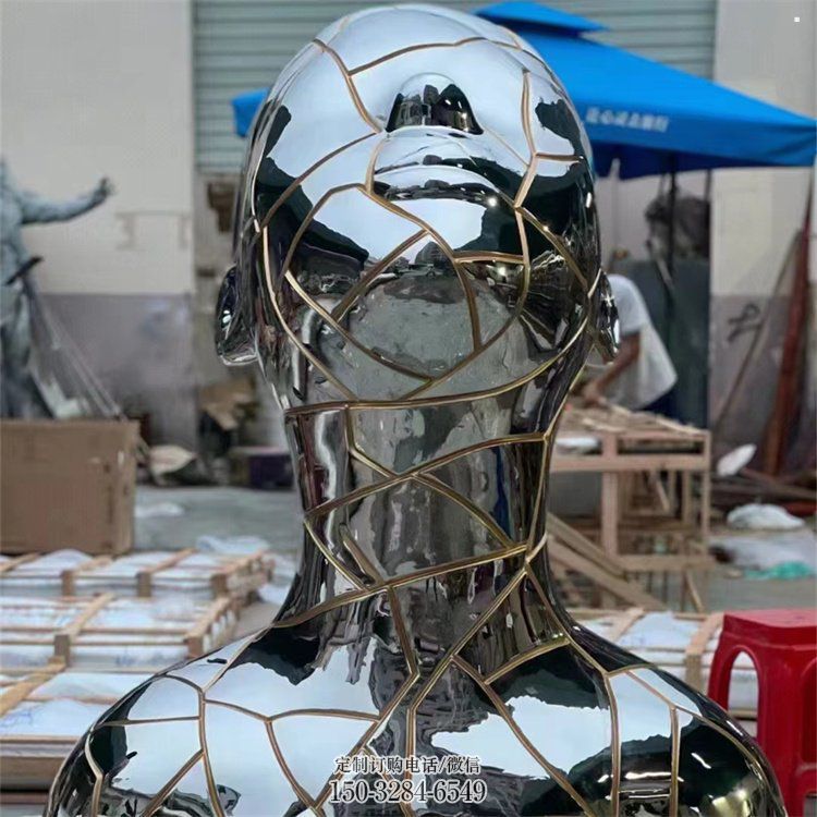 白鋼人頭像雕塑制造商，鋼管組合，鏡面人頭像雕塑優(yōu)選