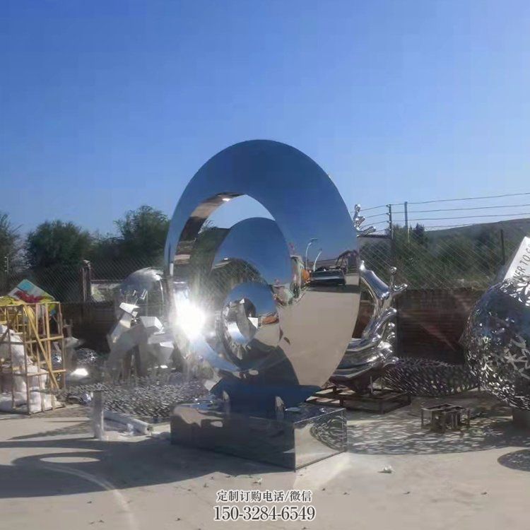 公園圓環(huán)雕塑，噴砂發(fā)光雕塑，鍛造工藝