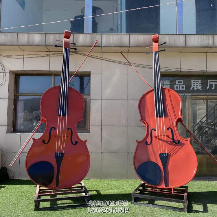 提琴雕塑定價(jià)，拉絲工藝，烤漆提琴雕塑制作