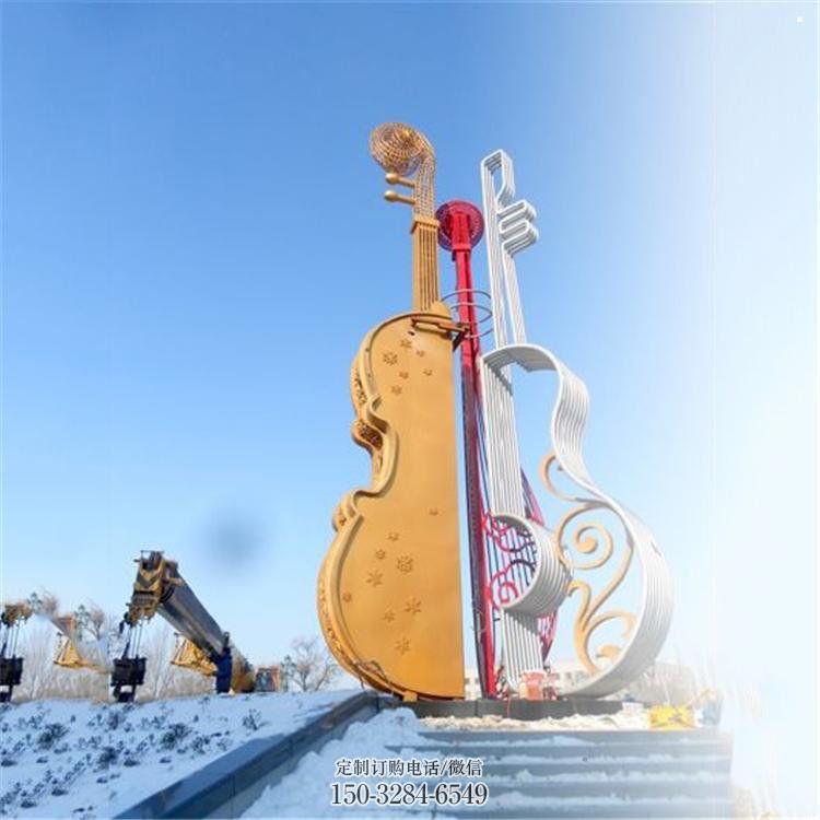 提琴雕塑供應(yīng)，樂器雕塑，烤漆提琴雕塑制造廠家
