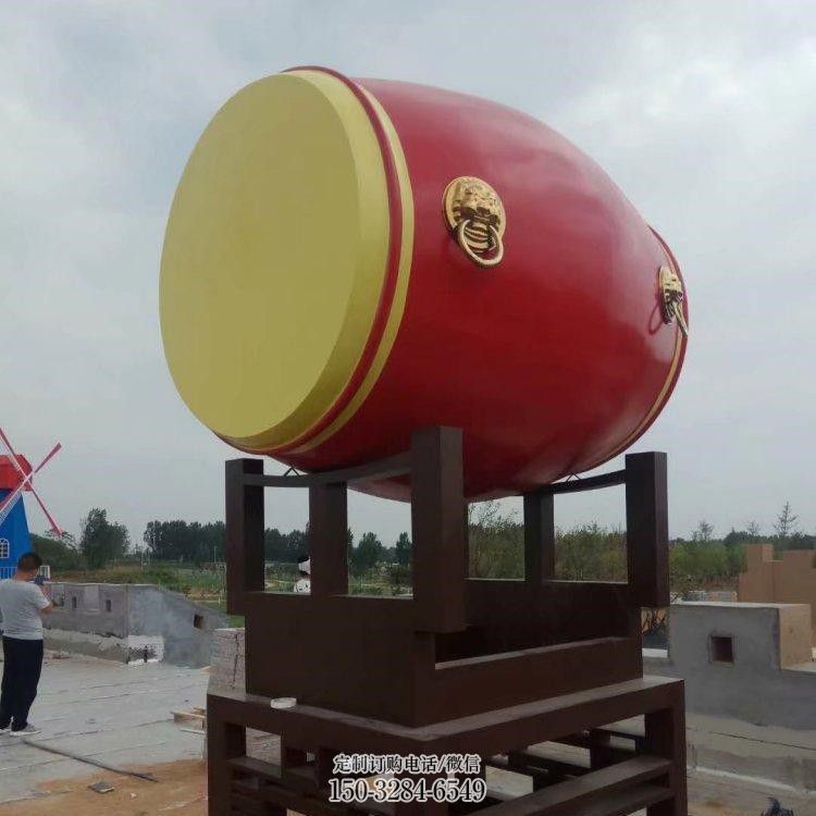 大鼓雕塑，公園地標雕塑，不銹鋼烤漆雕塑制作