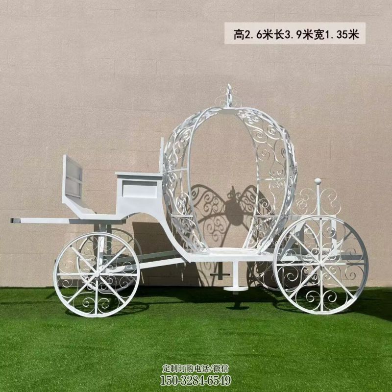 南瓜車雕塑，鏤空工藝效果，不銹鋼南瓜車雕塑