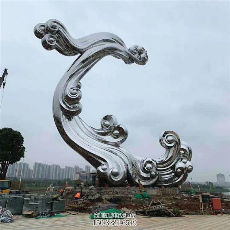 公園云朵雕塑，噴砂發(fā)光雕塑，鍛造工藝