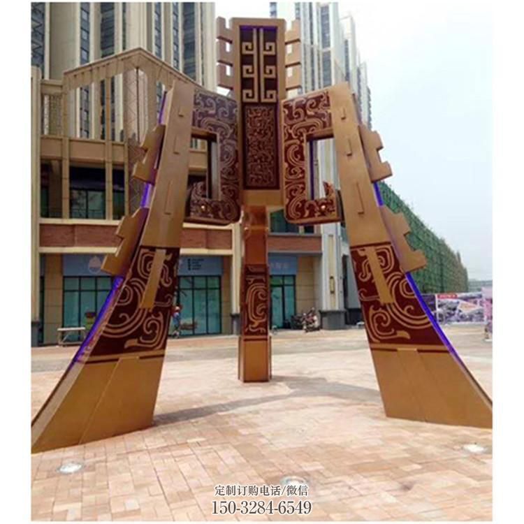 現(xiàn)代景觀雕塑，廣場(chǎng)不銹鋼地標(biāo)雕塑