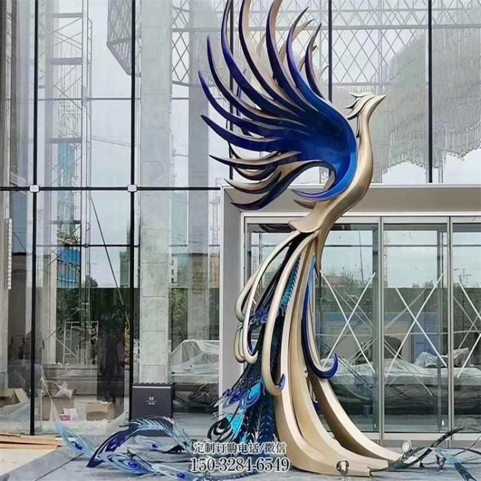 現(xiàn)代鳳凰雕塑，城市鳥禽雕塑，大型仿真動(dòng)物雕塑