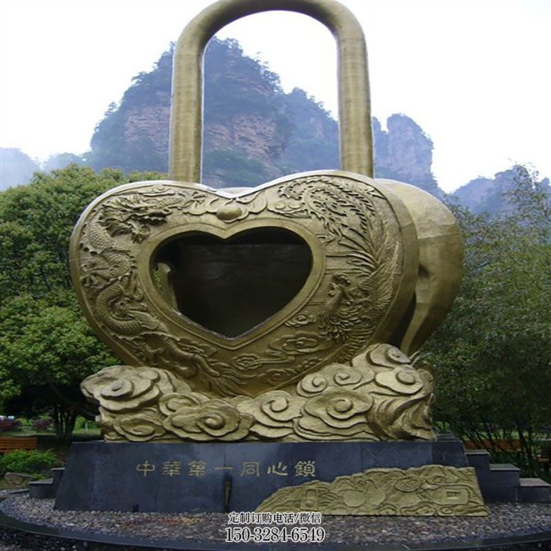 藝術(shù)同心鎖雕塑承接，景區(qū)案例，公園鎖子雕塑定制