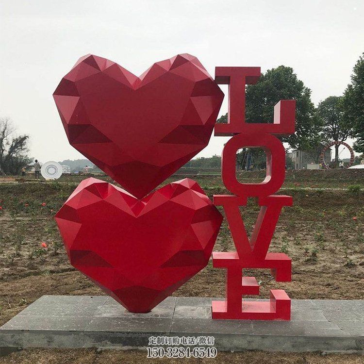 藝術(shù)love雕塑承接，景區(qū)案例，公園不銹鋼love雕塑定制