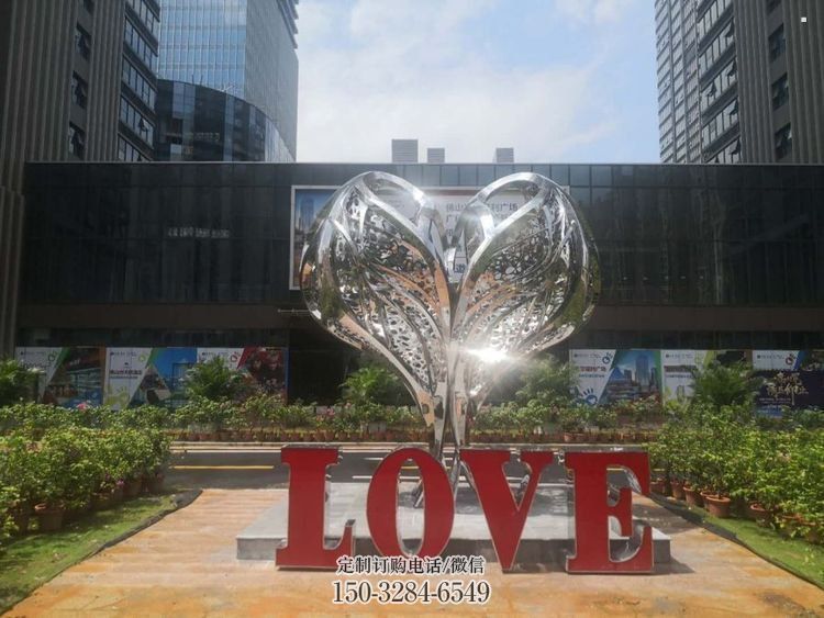 彩繪景觀love雕塑生產(chǎn)，景區(qū)案例，彩繪不銹鋼love雕塑優(yōu)選