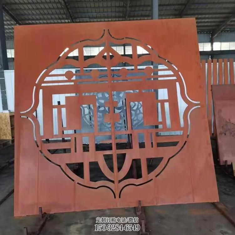 鏤空景墻雕塑，耐候鋼鏤空工藝設(shè)計